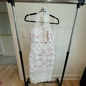 Elliatt Halter Lace Cutout Midi Dress